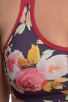 Inner Sense Organic Cotton Bamboo Plus Size Sports Bra - Purple Floral Print — thumbnail 5